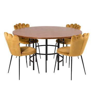 Spisegruppe Venture Home Copenhagen med 4 Limhamn Light Gull Stoler