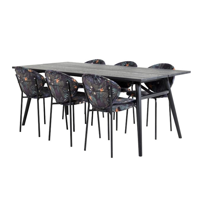 Spisegruppe Venture Home Salt med 6 Valor Stoler