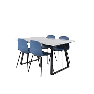 Spisegruppe Venture Home Estelle 140 med 4 Ardi Stoler