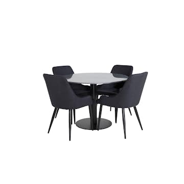 Spisegruppe Venture Home Estelle med 4 Plake Stoler Polyester