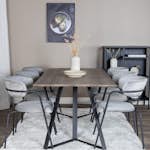 Spisegruppe Venture Home Madde med 6 Aris Stoler Fløyel