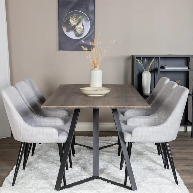 Spisegruppe Venture Home Madde med 6 Plake Stoler
