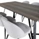 Spisegruppe Venture Home Madde med 6 Valentina Stoler Polyester