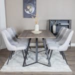 Spisegruppe Venture Home Madde med 6 Vera Stoler Polyester