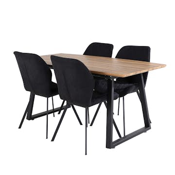 Spisegruppe Venture Home Ina med 4 Geneva Stoler