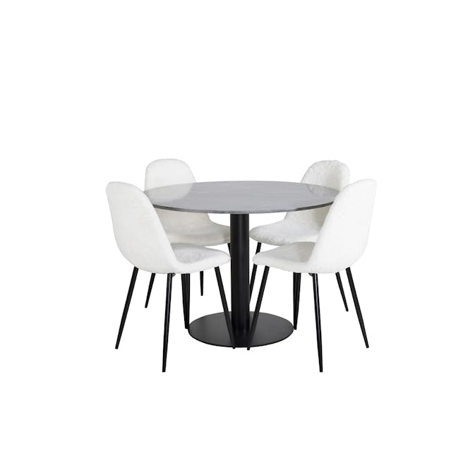Spisegruppe Venture Home Estelle med 4 Pooya Stoler Polyester