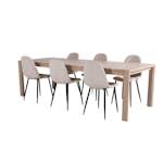 Spisegruppe Venture Home Shy med 6 Pobbie Stoler Fløyel