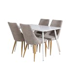 Spisegruppe Venture Home Pobbie med 4 Laura Stoler Hvit