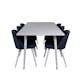 Spisegruppe Venture Home Polar med 6 Velvet Stoler