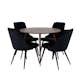 Spisegruppe Venture Home Plaza med 4 Velvet Deluxe Stoler