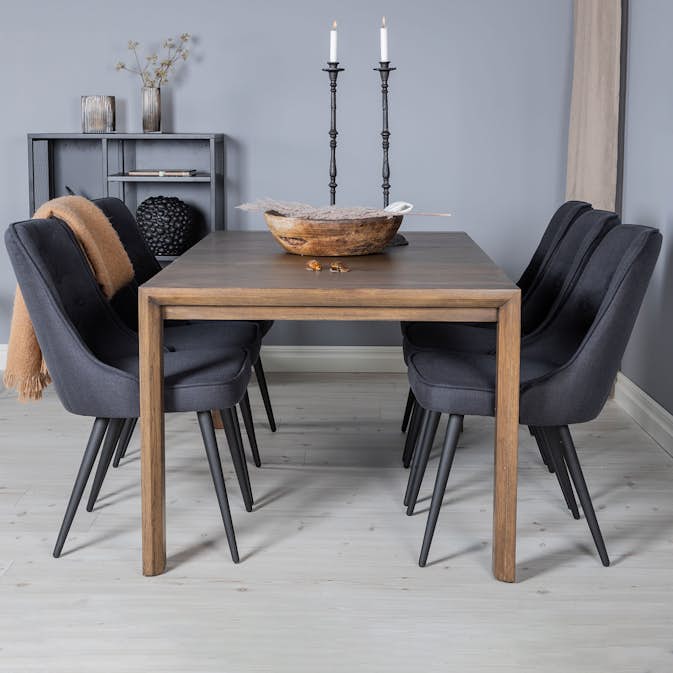 Spisegruppe Venture Home Slider med 6 Velvet Deluxe Stoler