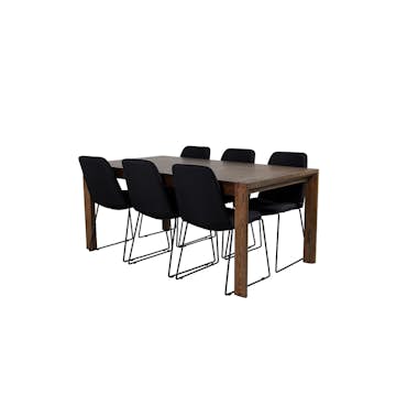 Spisegruppe Venture Home Slider med 6 Muce Stoler