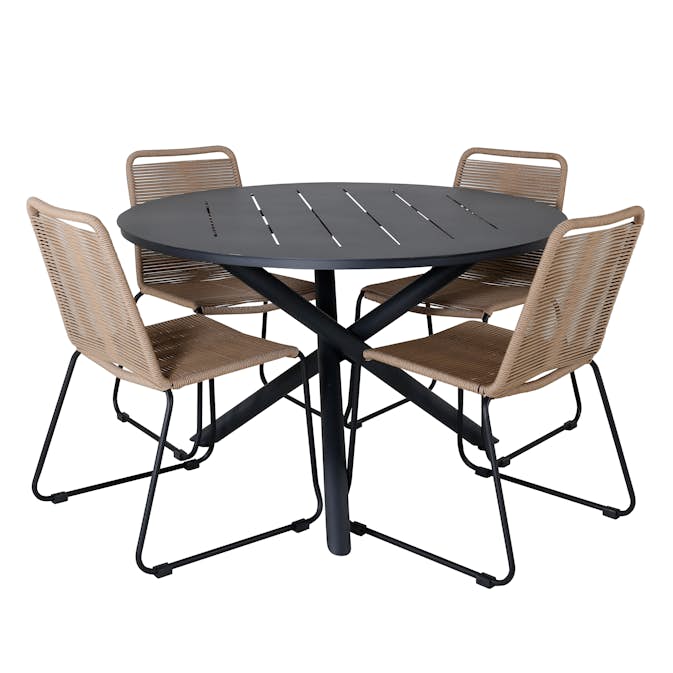 Spisegruppe Venture Home Ande med 4 Minos Spisestoler Stablebar