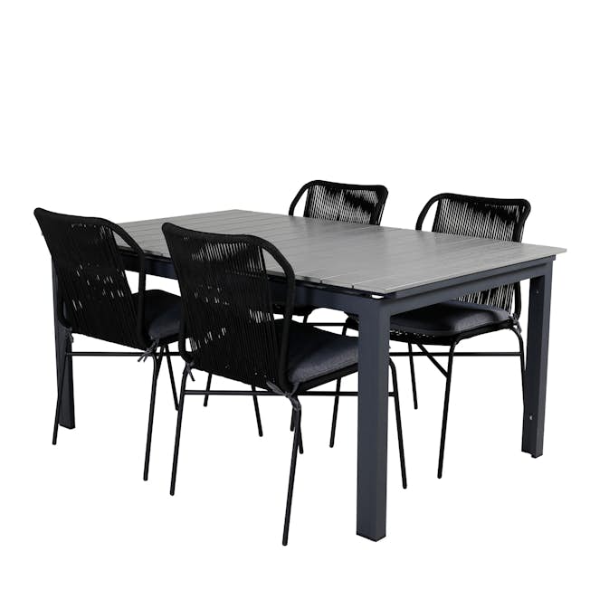 Spisegruppe Venture Home Lova med 4 Jefferson Stablebare Spisestoler