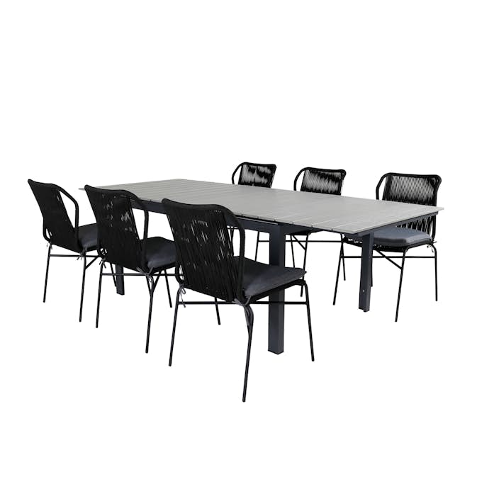 Spisegruppe Venture Home Lova 160 med 6 Jefferson Stablebare Spisestoler