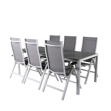 Spisegruppe Venture Home Bront med 6 Aleyna Posisjonsstoler