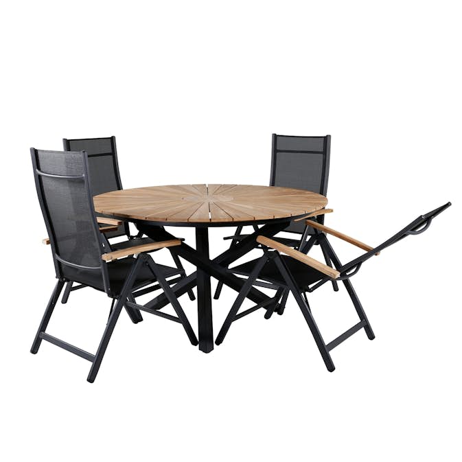 Spisegruppe Venture Home Meya med 4 Perla Posisjonsstoler