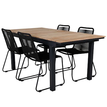 Spisegruppe Venture Home Mendi med 4 Levi Stoler