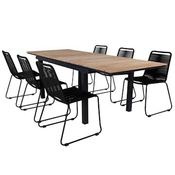 Spisegruppe Venture Home Mendi med 6 Levi Stoler