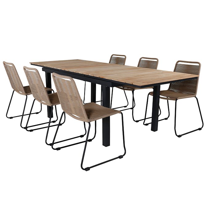 Spisegruppe Venture Home Mendi med 6 Levi Stoler