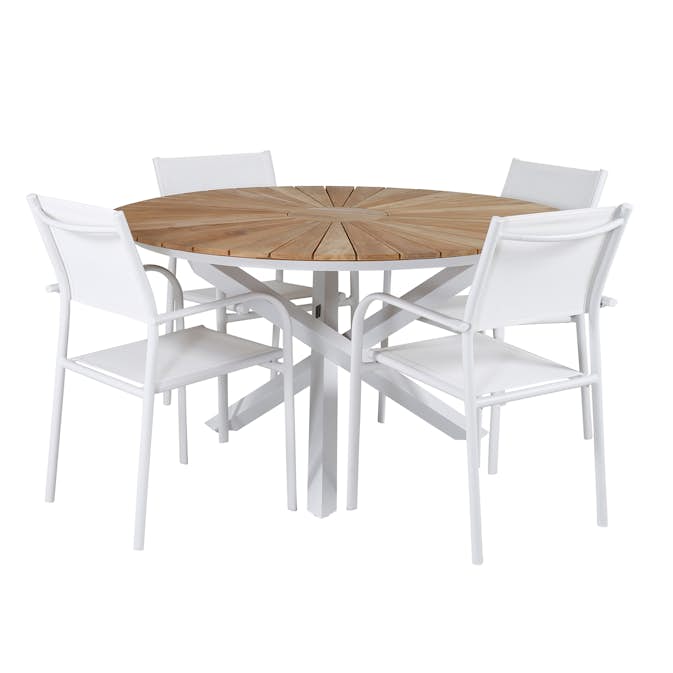 Spisegruppe Venture Home Mendi Rund med 4 Sami Stoler