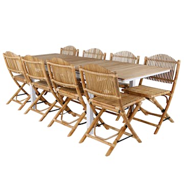 Spisegruppe Venture Home Mendi med 8 Cane Stoler