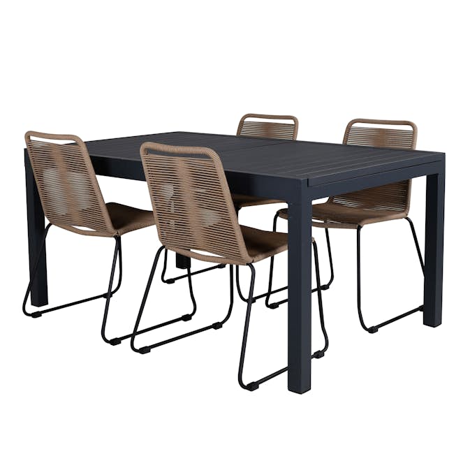 Spisegruppe Venture Home Marbella med 4 Levi Stoler