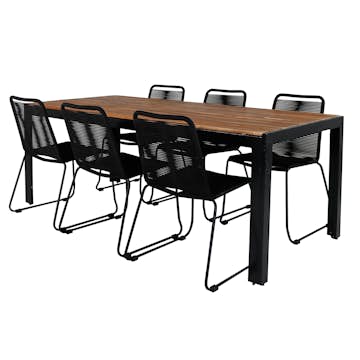 Spisegruppe Venture Home Bois med 6 Levi Stoler