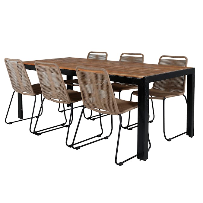 Spisegruppe Venture Home Bois med 6 Levi Stoler