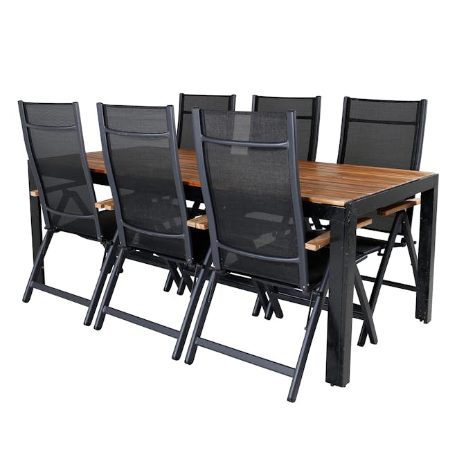 Spisegruppe Venture Home Berfin med 6 Perla Stoler