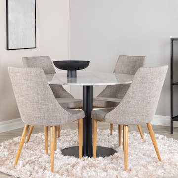 Spisegruppe Venture Home Estelle med 4 Leone Stoler