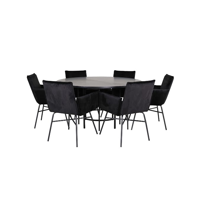 Spisegruppe furniture/fashion Copenhagen Ø140 cm med 6 Petra Stoler