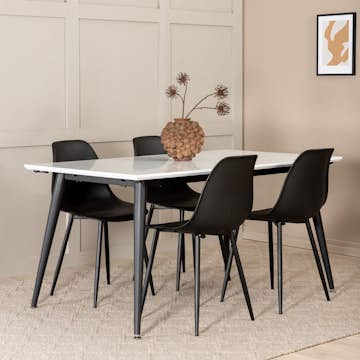 Spisegruppe Venture Home Jolie med 4 Pobbie Stoler Järn