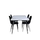 Spisegruppe Venture Home Jolie med 4 Pobbie Stoler Metall