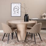 Spisegruppe Venture Home Bianca Rund med 4 Valentina Stitcthes Stoler Polyester