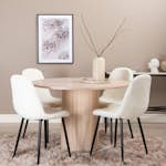 Spisegruppe Venture Home Bianca Rund med 4 Pobbie Stoler