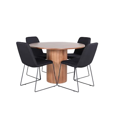 Spisegruppe Venture Home med Bianca Spisebord og 4 Muscot Spisestoler