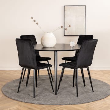 Spisegruppe Venture Home Dipp Ø115 cm med 4 Windu Stoler