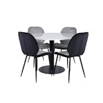 Spisegruppe Venture Home Estelle Ø106 cm med 4 Emma Stoler