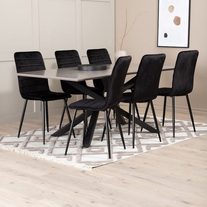 Spisegruppe Venture Home Piata med 6 Walerina Stoler