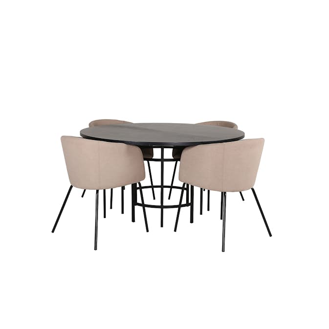 Spisegruppe furniture/fashion Copenhagen Ø140 cm med 4 Berit Stoler