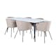 Spisegruppe Venture Home Jolie med 6 Bergen Stoler Polyesterlinen