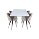 Spisegruppe Venture Home Jolie med 4 Valentina Stitcthes Stoler Polyesterlinen