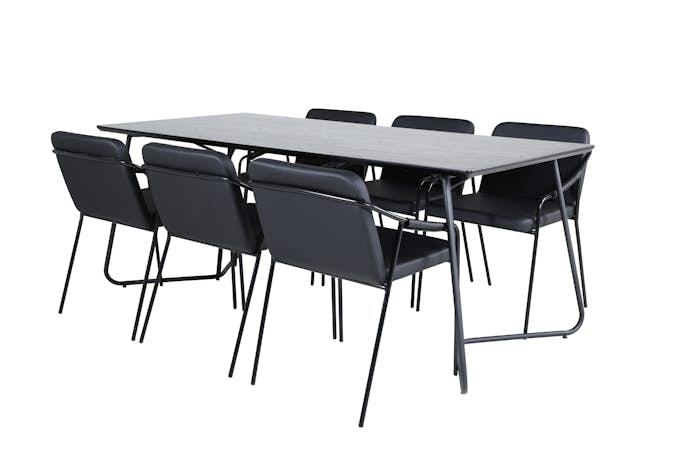 Spisegruppe Venture Home Annika Spisebord og Tjärö Spisestol Sort