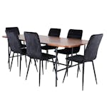 Spisegruppe Venture Home Chicago Spisebord og Walerina Spisestol Brun