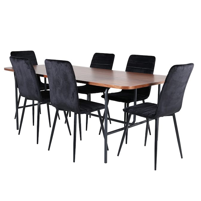 Spisegruppe Venture Home Chicago Spisebord og Walerina Spisestol Brun