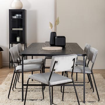 Spisegruppe Venture Home Chicago Spisebord og Kungshamn Spisestol Sort