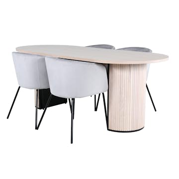 Spisegruppe Venture Home Bianca Spisebord og Bergen Spisestol