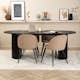 Spisegruppe Venture Home Bianca med 4 Valentina Sort Stitcthes Stoler