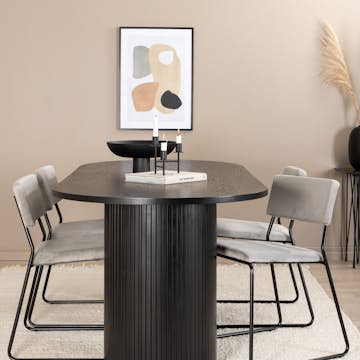 Spisegruppe Venture Home Bianca Sort med 4 Kungshamn Stoler